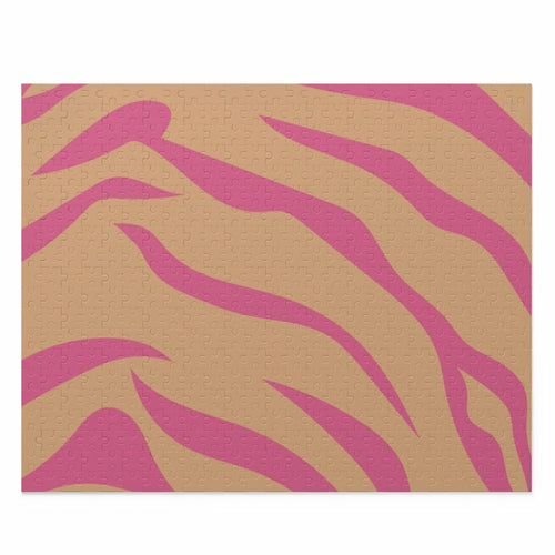 Pink Leopard Stripes Jigsaw Puzzle 500-Piece