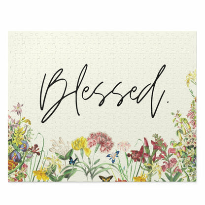 Blessed Quote with Floral Jigsaw Puzzle 500-Piece