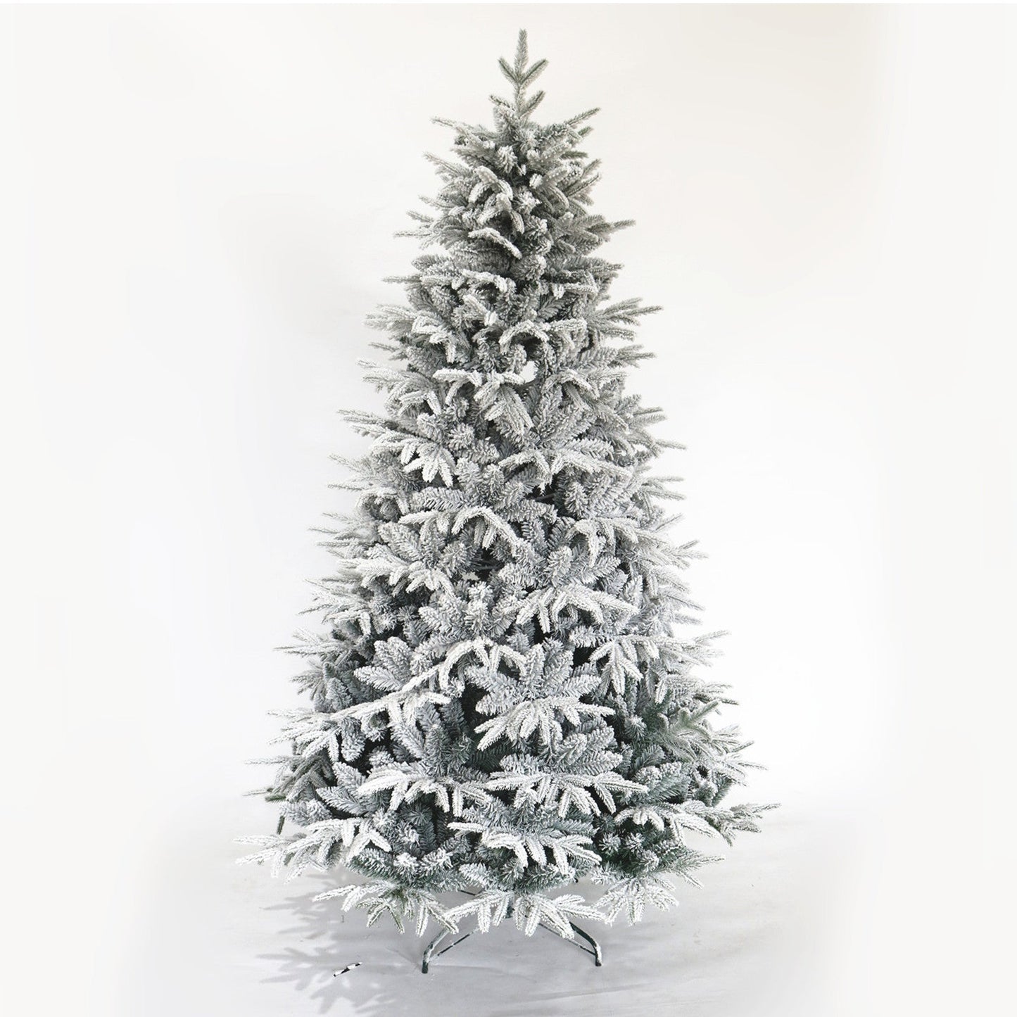 Snow Flocked Christmas Tree 7ft Artificial Hinged Pine Tree with White