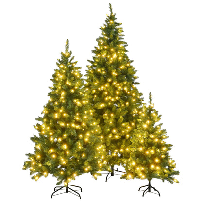 8FT, 6FT, 4FT Pre-Lit Green Pine Artificial Christmas Tree, Set of 3