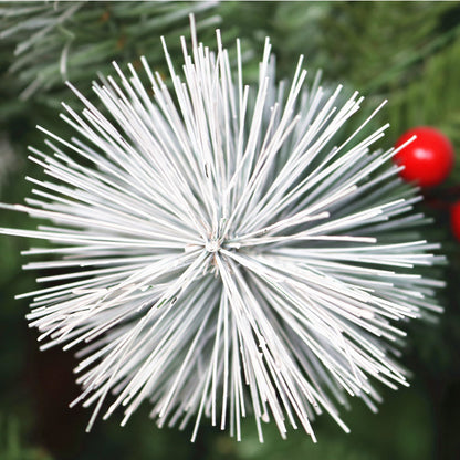 Artificial Christmas Tree Flocked Pine Needle Tree with Cones Red