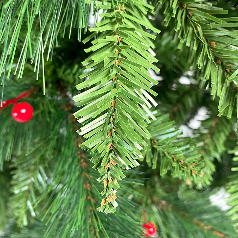 7.5 FT Upside Down Christmas Tree with Artificial Berries and Santa's