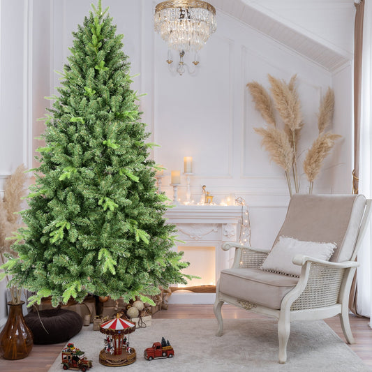 9FT Artificial Christmas Tree with 3509 PE&PVC Mixed Branch Tips,