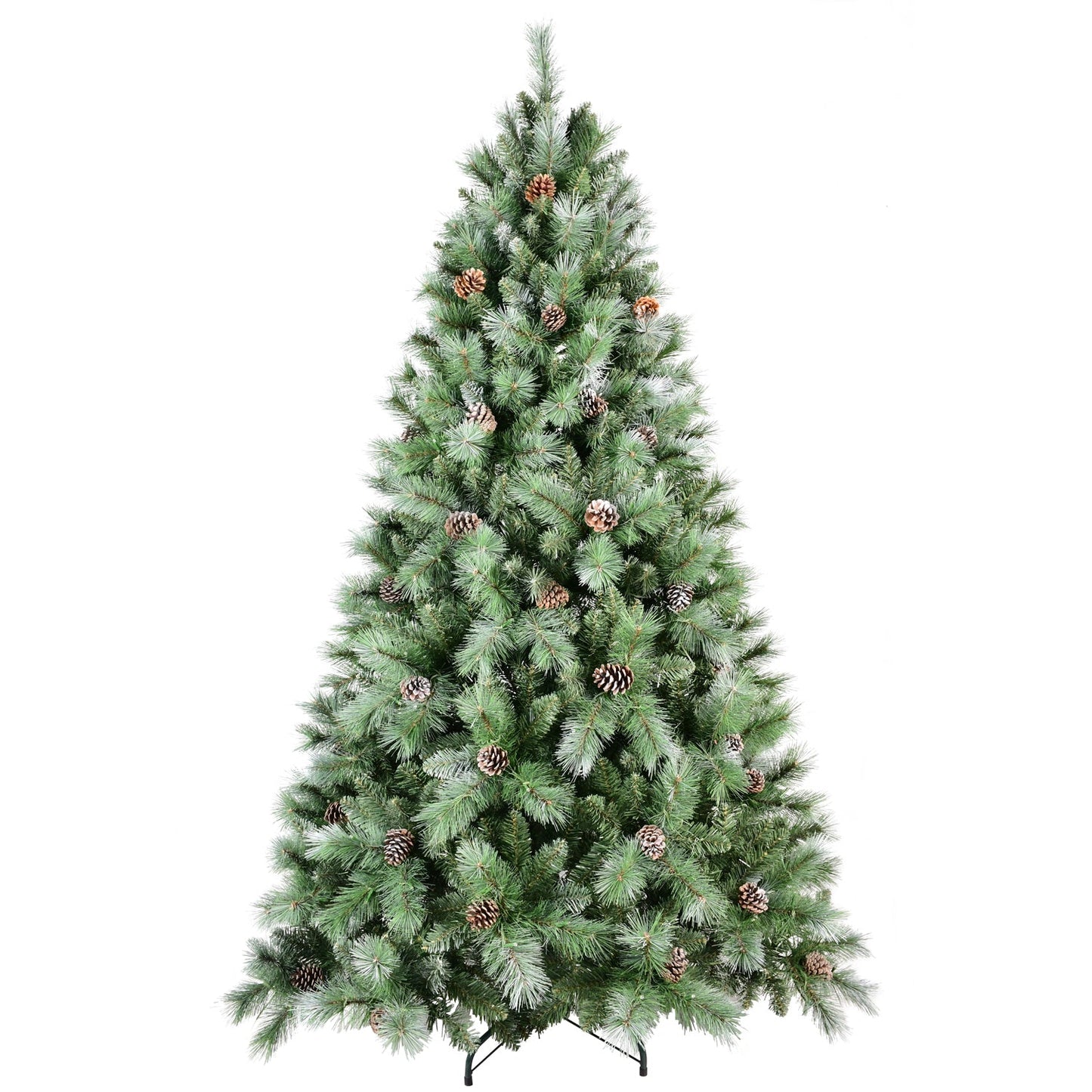 7.5FT Scotch Pine Christmas Tree, Premium Frosted Pre-Decorated