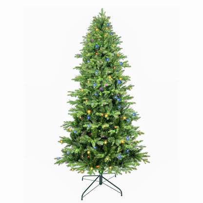 6.5ft Artificial Christmas Tree Prelit PE&PVC with Metal Stand,450