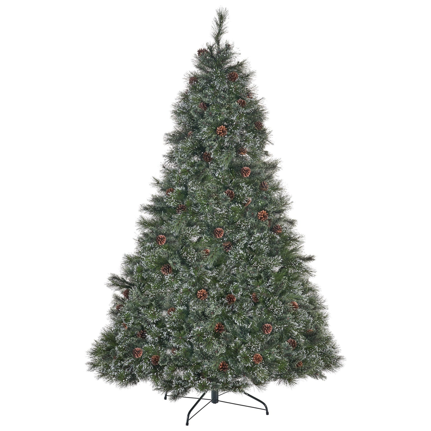 9' Cashmere and Snow Bristle Mixed Tree with 105 Pine Cones and