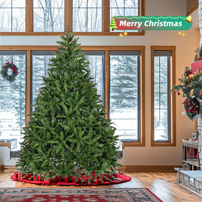 7ft Artificial Christmas Tree, Premium Unlit Hinged Spruce Full Tree