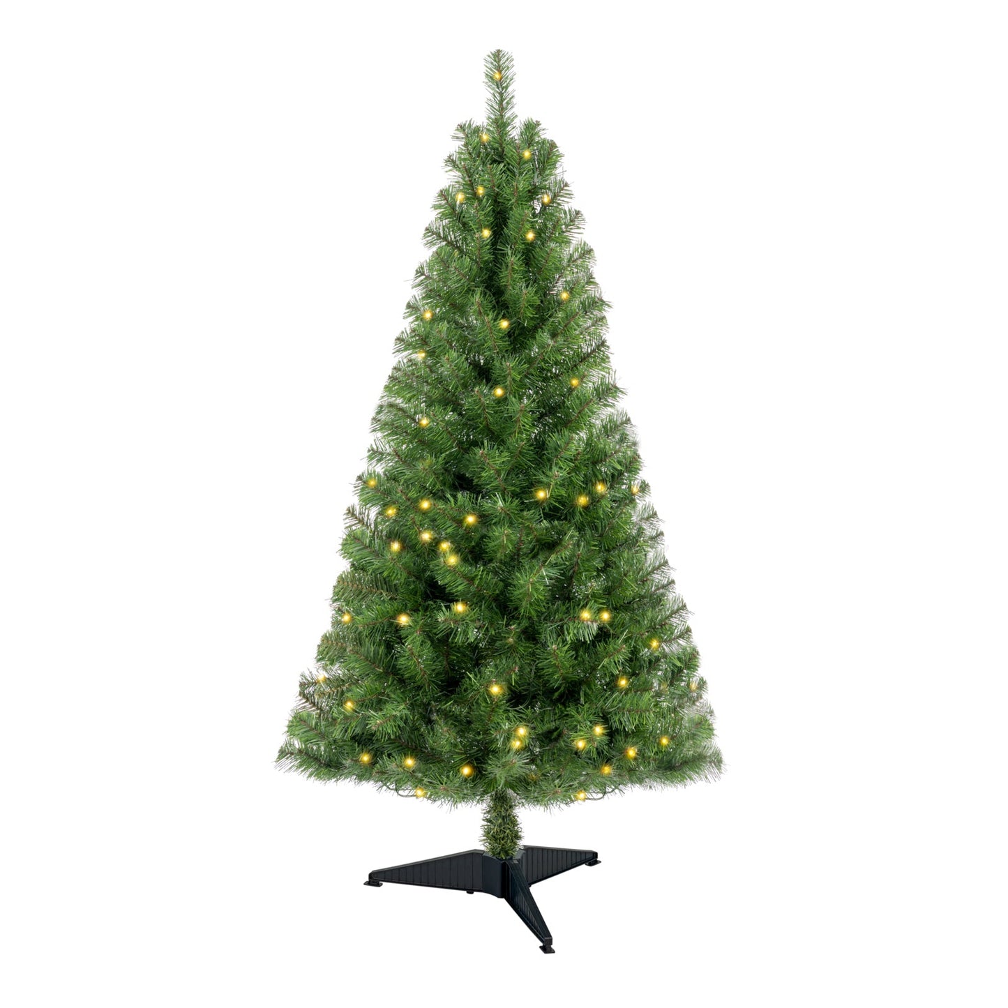 4ft Artificial Christmas Tree Prelit with Stand,100 Warm White LED