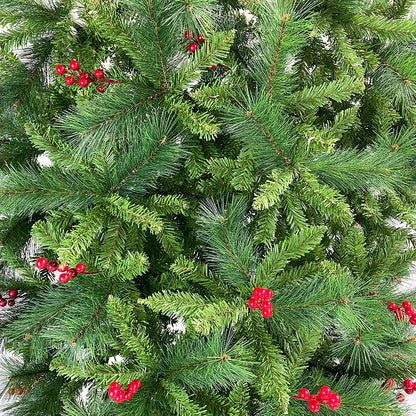 7.5 FT Upside Down Christmas Tree with Artificial Berries and Santa's