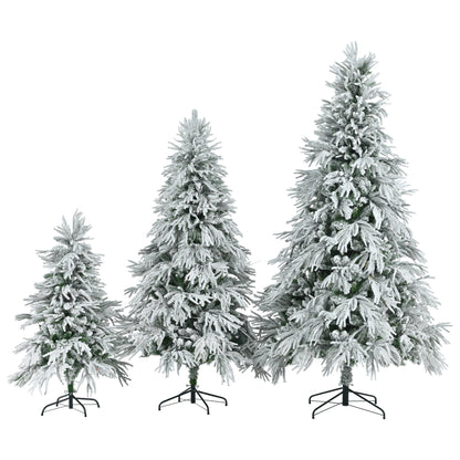 Pre-Lit Spruce Snow Flocked Christmas Tree Set-4FT, 6FT, 7.5FT,