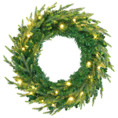 6FT Pre-Lit Aspen Fir Artificial Christmas Tree with Wreath &