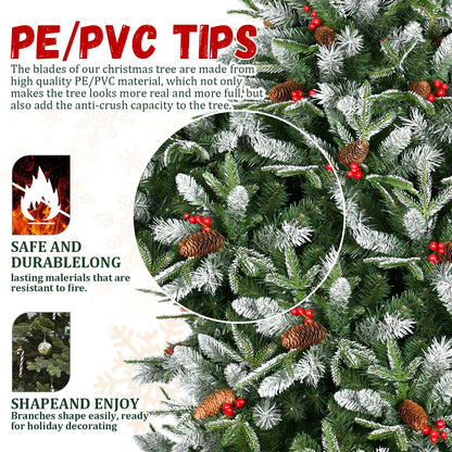 8ft PE/PVC Spray White Christmas Tree with 2850 PE&PVC Mixed Branch