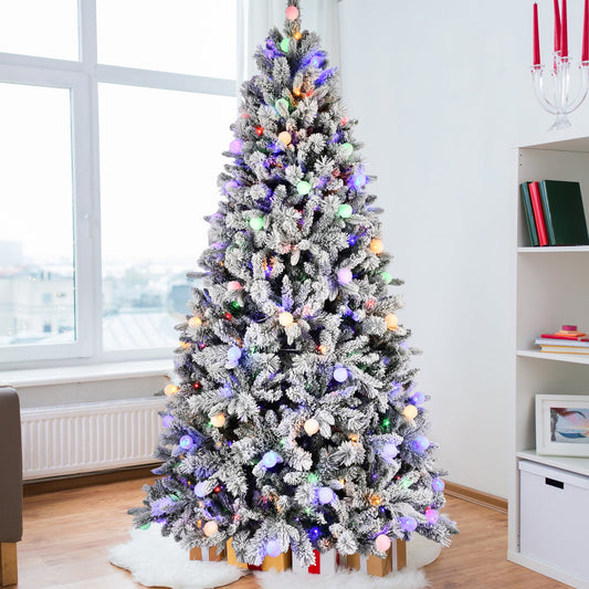 7.5FT PE+PVC  Floceked Christmas Tree with Easy Power & Memory Wire