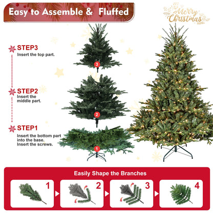 8FT Christmas Tree Simulate Nature Advanced Materials Premium Hinged