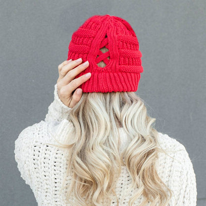 CC Criss-Cross Pony Beanie