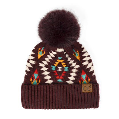 CC South Western Print Beanies Hats