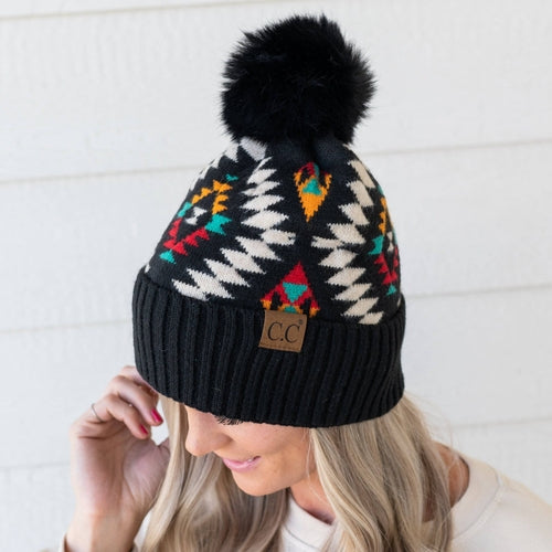 CC South Western Print Beanies Hats