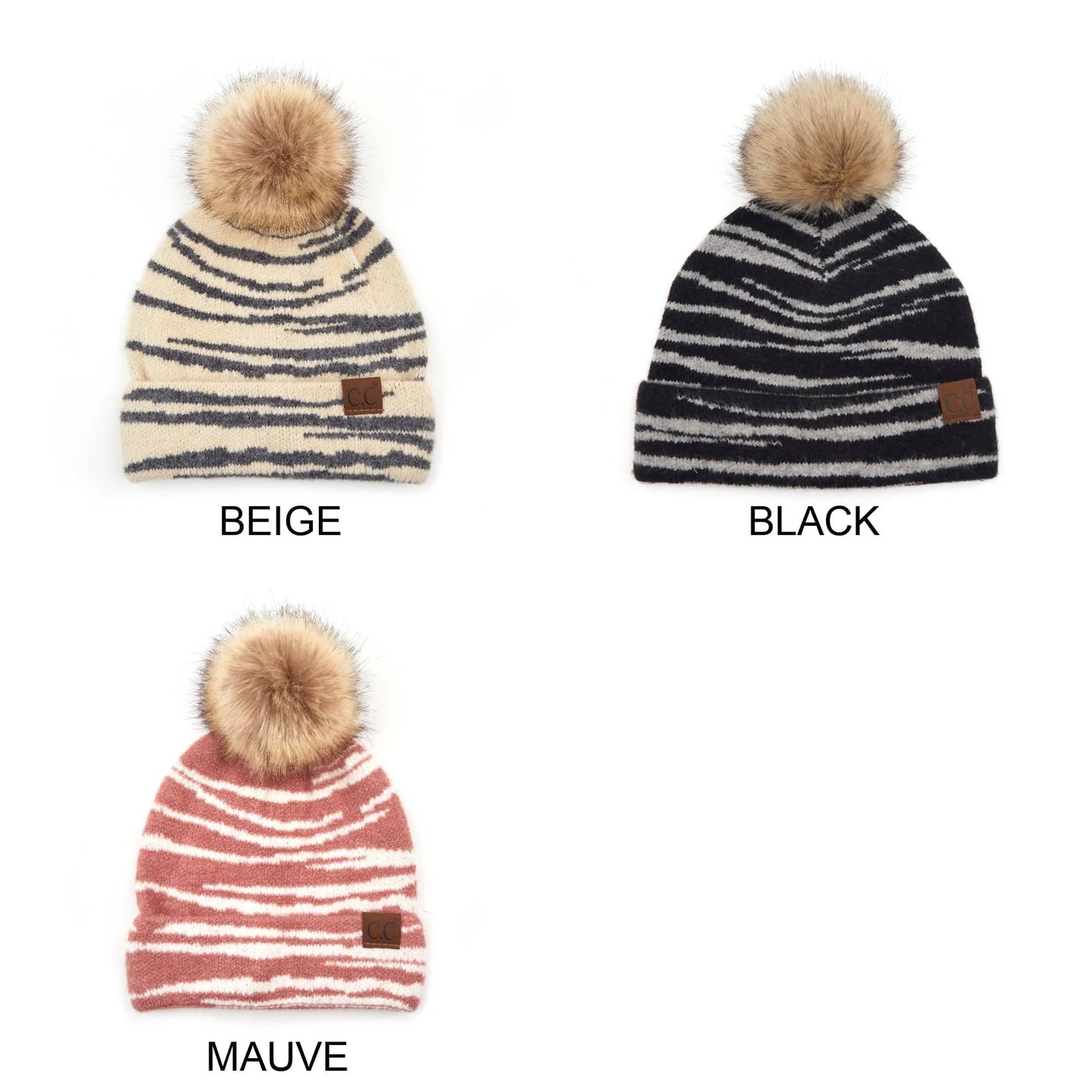 CC Beanie Animal Print Winter Hats