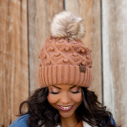 CC Crafted Pom Kids Youth to Adult Beanies Hats