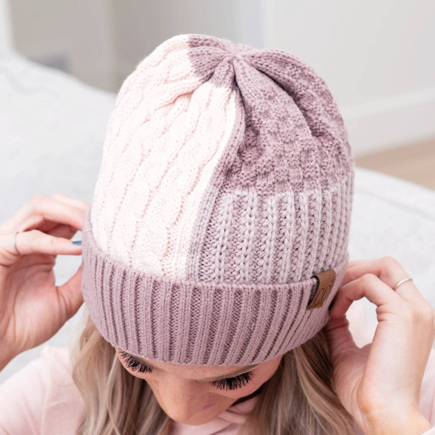 CC Multi-Color Blocking Beanie