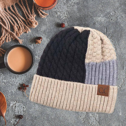 CC Multi-Color Blocking Beanie