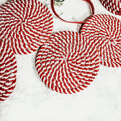 Candy Cane Coaster 4pk