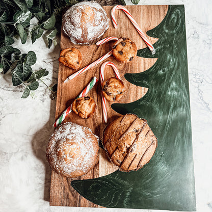 Christmas Serving Board Marble & Wood