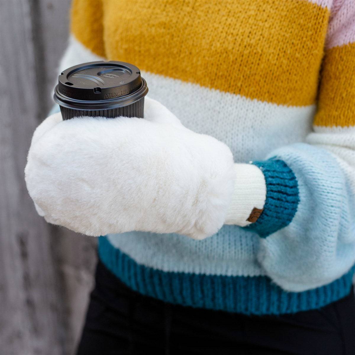 CC Faux Fur Touchscreen Accessible Mittens