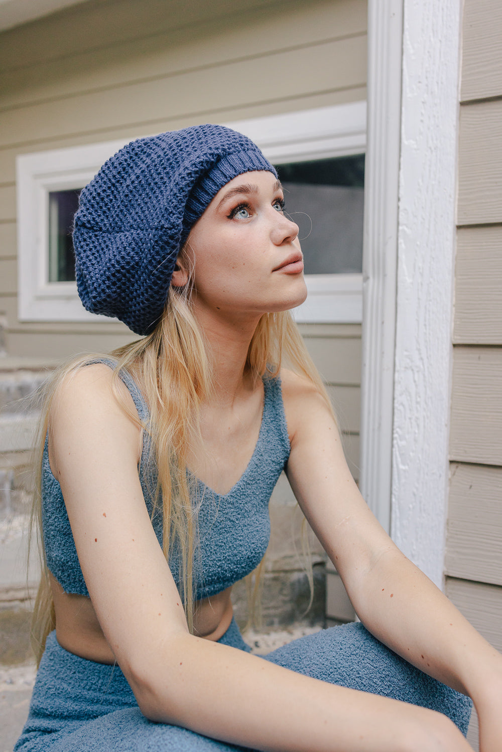 Slouch Waffle Knit Beanie