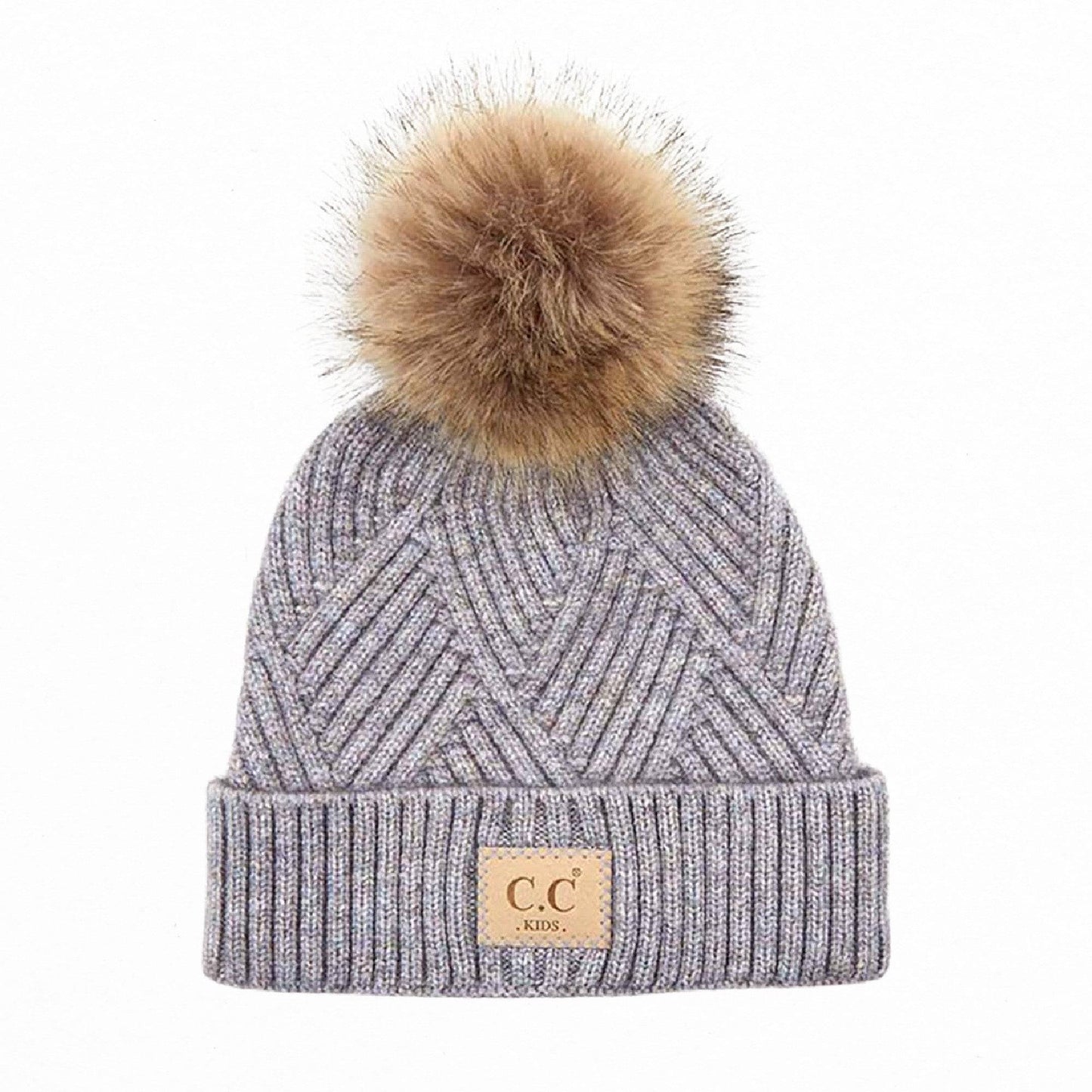 CC Criss-Cross Suede Patch Kids Toddler to Adult Beanie Adult