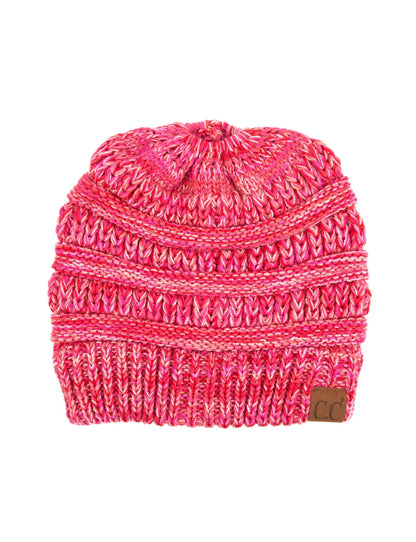 CC Crafted Multi-Toned Bun Kids Youth to Adult Beanies Hats