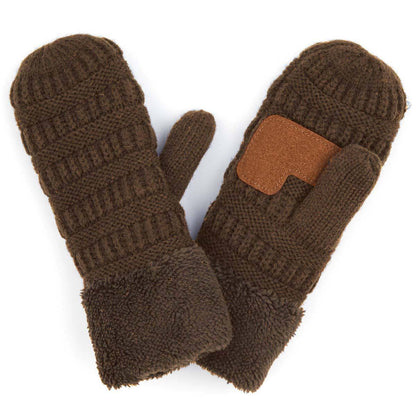 CC Brand Sherpa Lined Mittens Unisex Winter Accessories