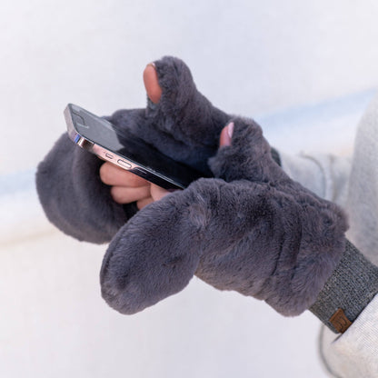 CC Faux Fur Touchscreen Accessible Mittens