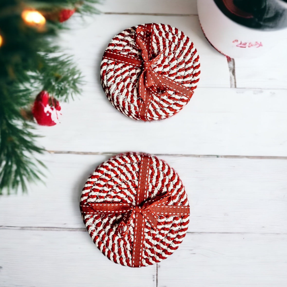 Candy Cane Coaster 4pk