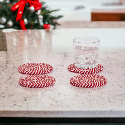 Candy Cane Coaster 4pk