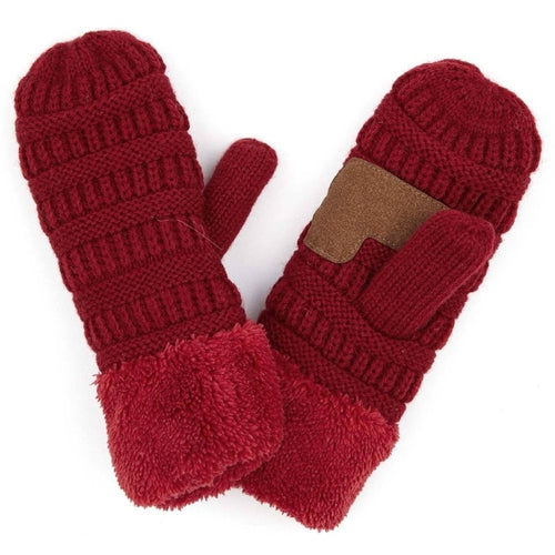 CC Brand Sherpa Lined Mittens Unisex Winter Accessories