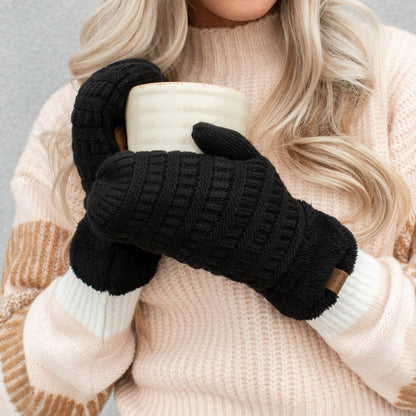 CC Brand Sherpa Lined Mittens Unisex Winter Accessories