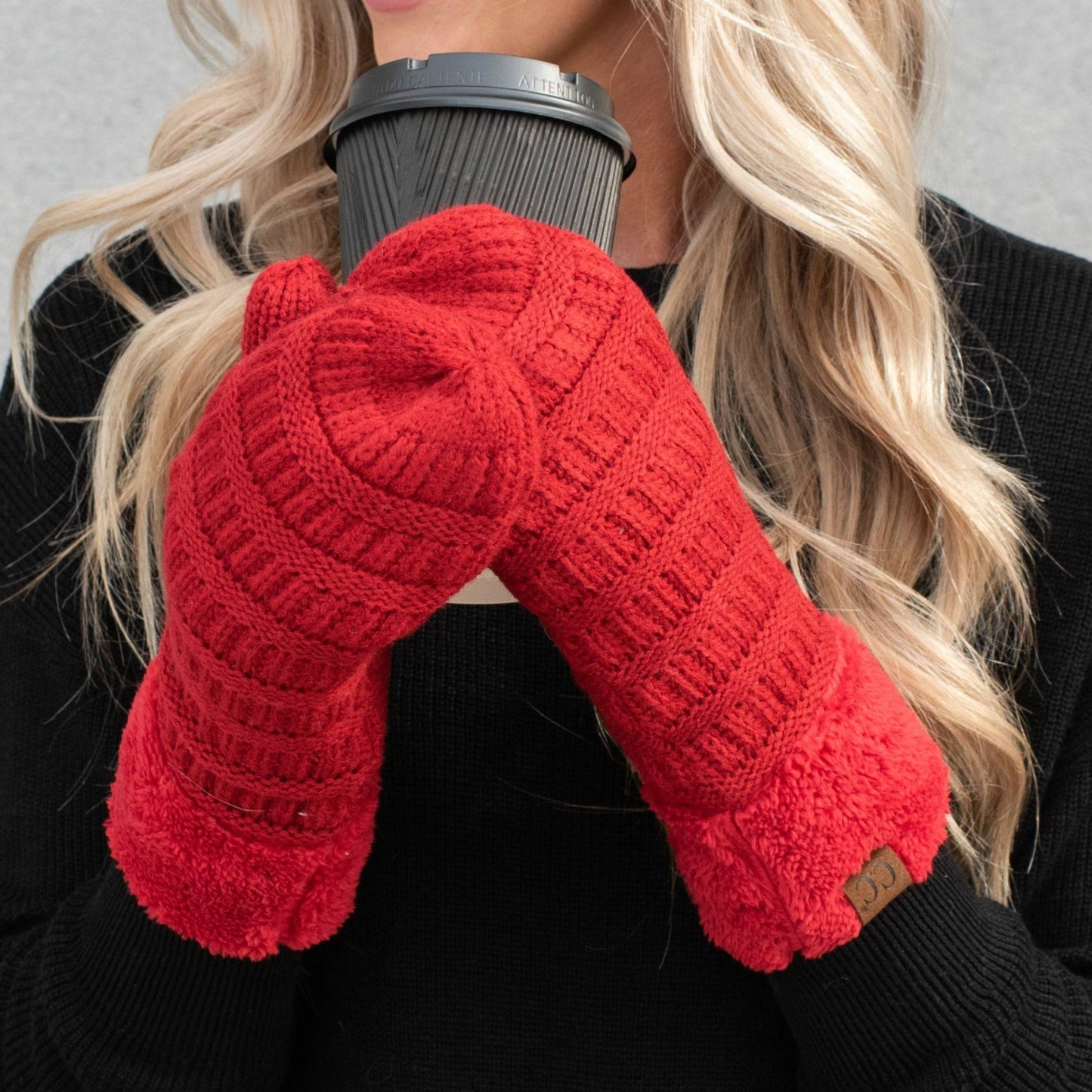 CC Brand Sherpa Lined Mittens Unisex Winter Accessories