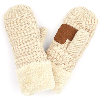 CC Brand Sherpa Lined Mittens Unisex Winter Accessories