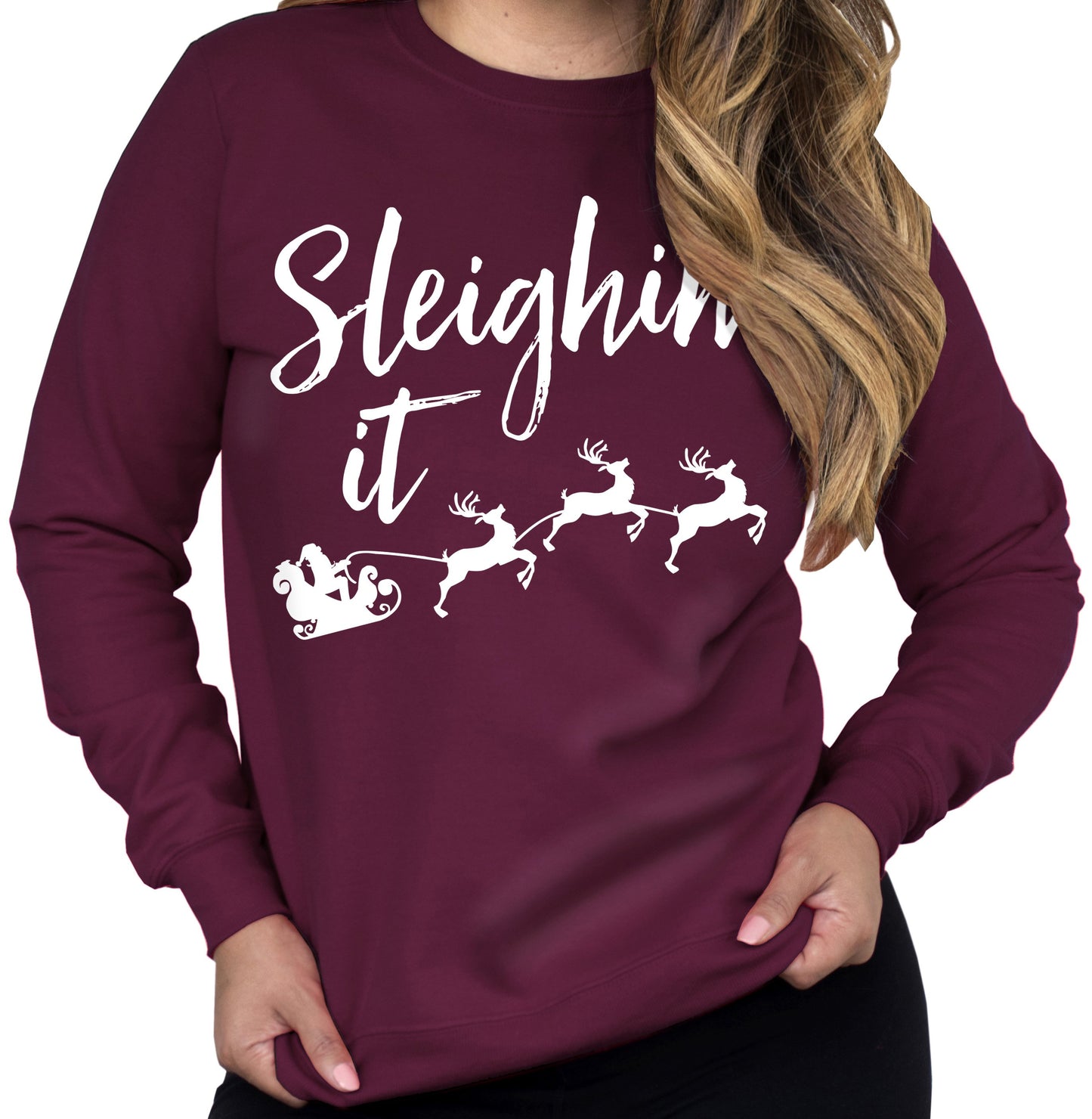 Sleighin It Christmas Crew Neck Sweatshirt