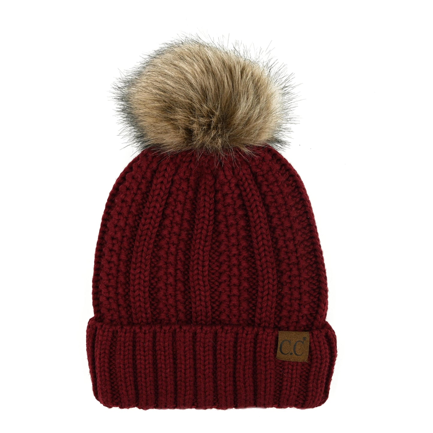 CC Bold Pom Accented Kids Youth to Adult Beanies Hats