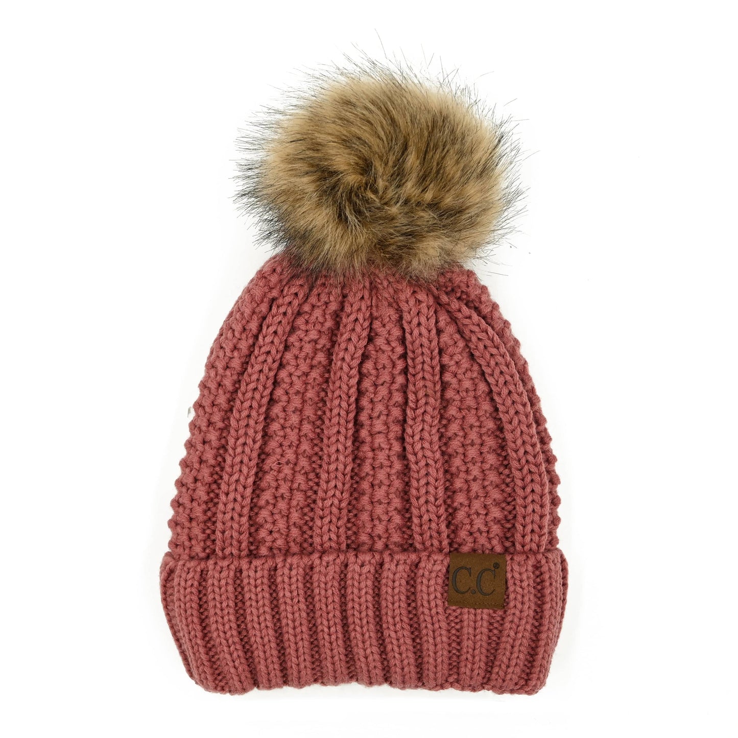 CC Bold Pom Accented Kids Youth to Adult Beanies Hats