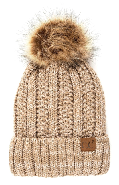 CC Bold Pom Accented Kids Youth to Adult Beanies Hats