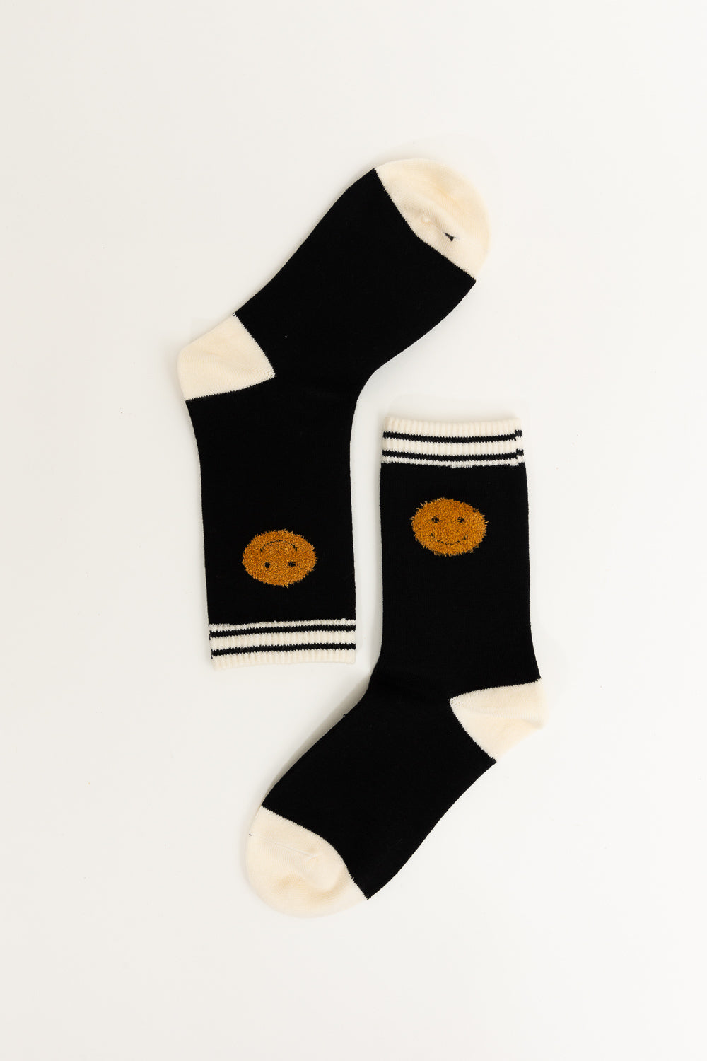 100% Cashmere Threaded Smiles Crew Socks