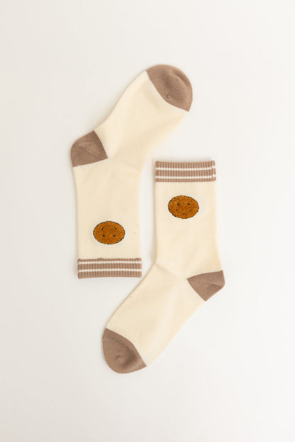 100% Cashmere Threaded Smiles Crew Socks