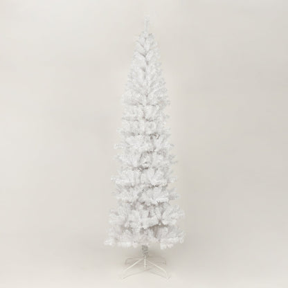 7.5FT White Slim Artificial Christmas Tree  Includes Foldable Metal