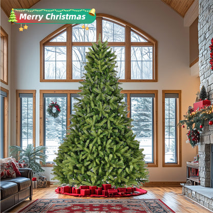 9Ft Artificial Christmas Tree with 2576 PE&PVC Mixed Branch Tips,