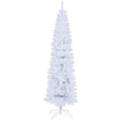 7.5FT White Slim Artificial Christmas Tree  Includes Foldable Metal