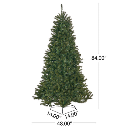 7' Noble Hinged Tree with 500 Clear Lights-UL,Dia:48",1110tips