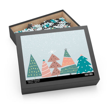 Christmas Trees in The Snow Jigsaw Puzzle 500-Piece